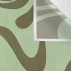Sage Olive Green Retro Liquid Swirl Contemporary Abstract Pattern 2 Wall Tapestry Gallery Image 3