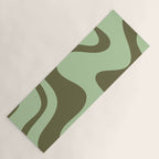 Sage Olive Green Retro Liquid Swirl Contemporary Abstract Pattern 2 Yoga Mat Gallery Image 1
