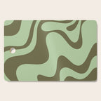 Sage Olive Green Retro Liquid Swirl Contemporary Abstract Pattern 2 Cutting Board Gallery Image 1