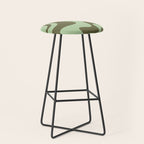 Sage Olive Green Retro Liquid Swirl Contemporary Abstract Pattern 2 Stool Gallery Image 1