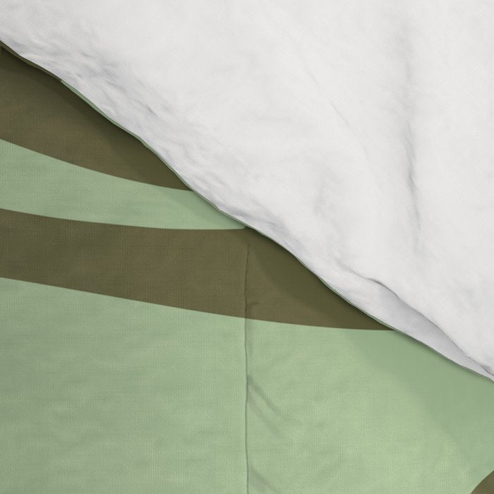 Sage Olive Green Retro Liquid Swirl Contemporary Abstract Pattern 2 Comforter Gallery Image 4