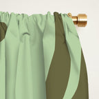 Sage Olive Green Retro Liquid Swirl Contemporary Abstract Pattern 2 Window Curtain Gallery Image 2