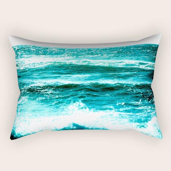 California Ocean Waves Rectangular Pillow Gallery Image 2