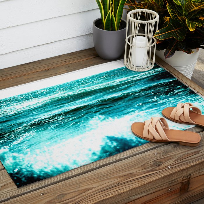 California Ocean Waves Outdoor Rug Gallery Image 2