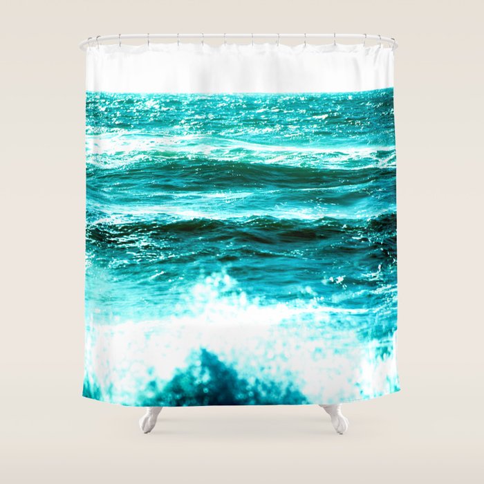 California Ocean Waves Shower Curtain Gallery Image 1
