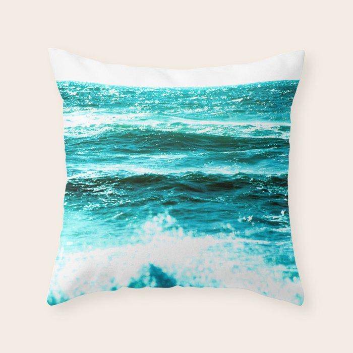 California Ocean Waves Throw Pillow Gallery Image 6