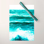 California Ocean Waves Wrapping Paper Gallery Image 1