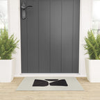 Black & White Minimalist Abstract Shapes Patterns Black Ink Painting Welcome Mat Gallery Image 3