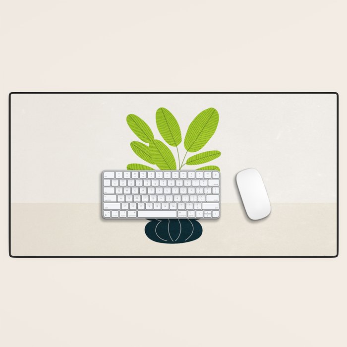 Black Pearl Vase & Spring Bud Leaves: Vases & Stuff 02 Desk Mat Gallery Image 1