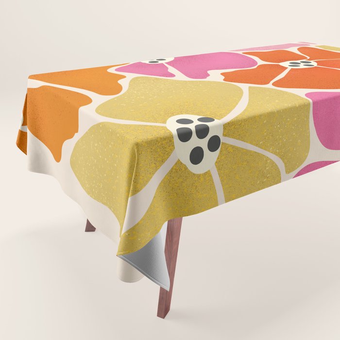 Blooming Retro Florals Tablecloth Gallery Image 1