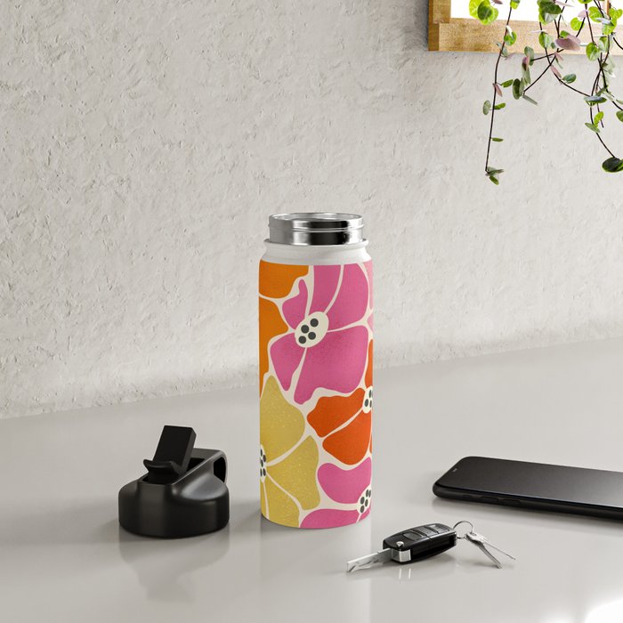 Blooming Retro Florals Water Bottle Gallery Image 4