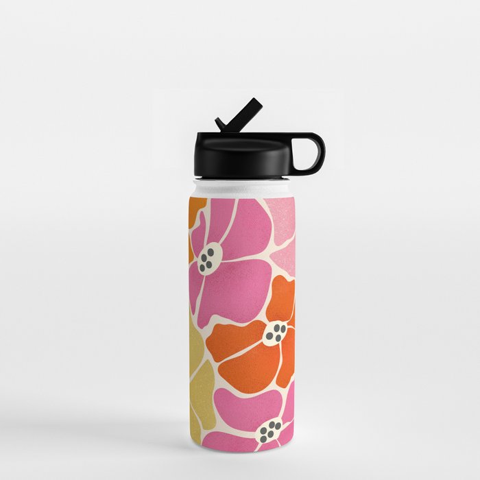 Blooming Retro Florals Water Bottle Gallery Image 1