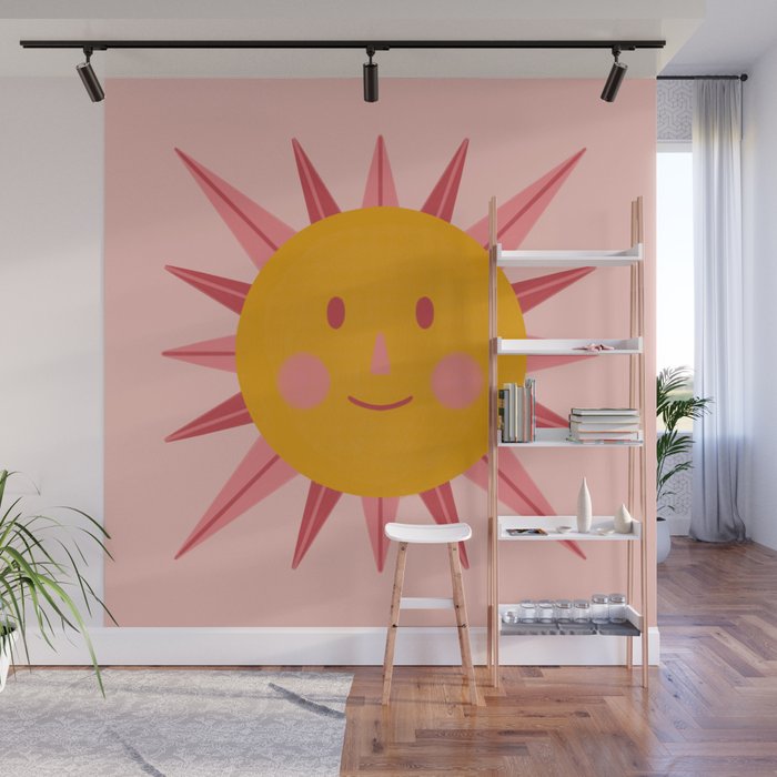 Happy Summer Sun Wall Mural Gallery Image 1