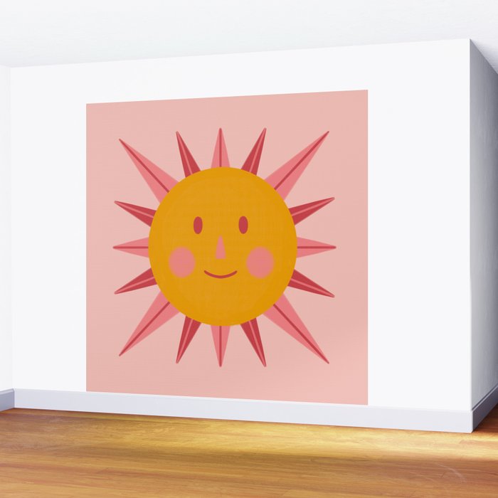Happy Summer Sun Wall Mural Gallery Image 2