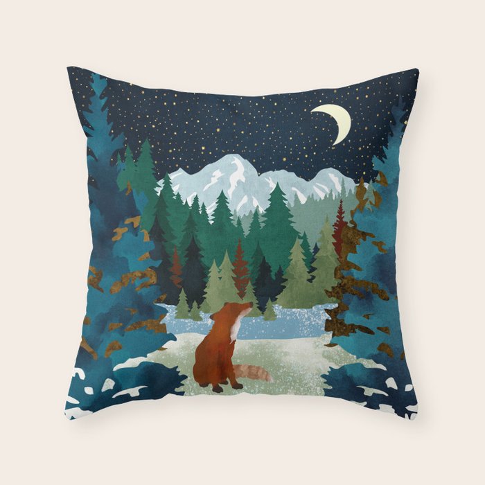 Winter Fox Vista Throw Pillow Gallery Image 6