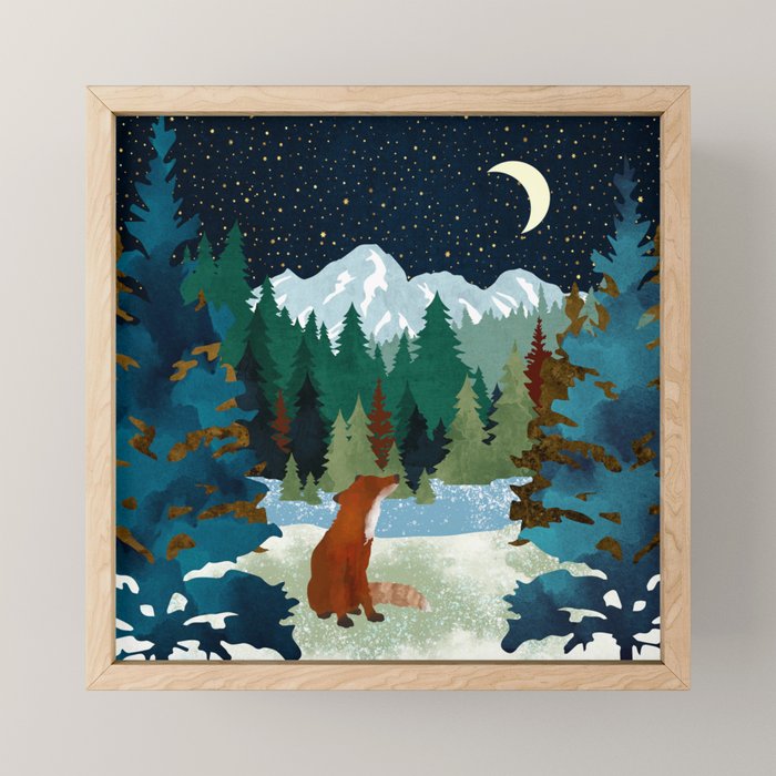 Winter Fox Vista Mini Art Print Gallery Image 1