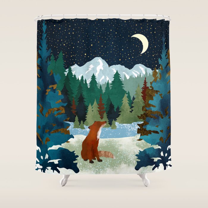 Winter Fox Vista Shower Curtain Gallery Image 1