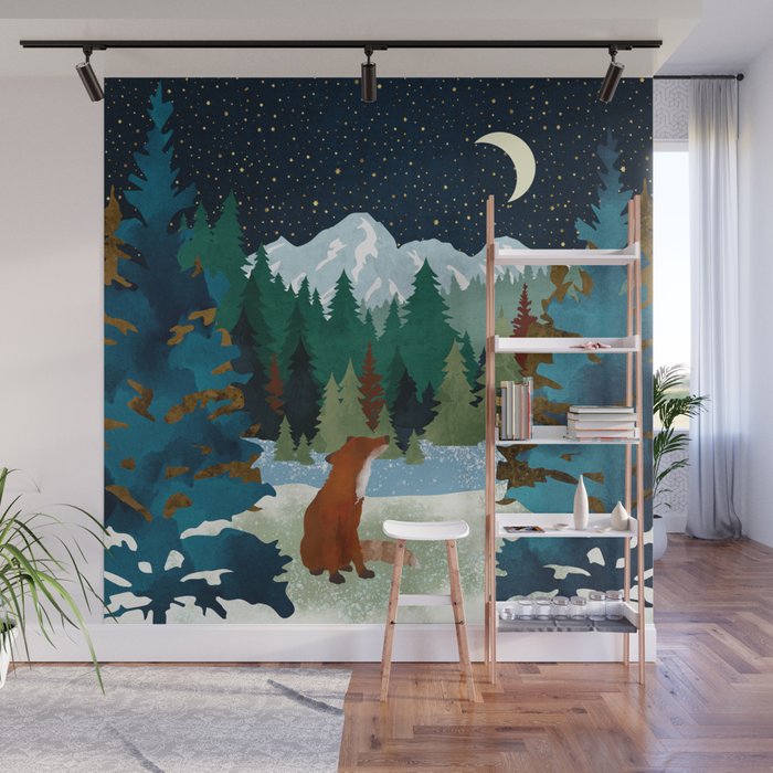 Winter Fox Vista Wall Mural Gallery Image 1