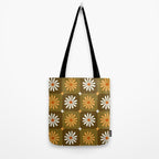 Checkered Daisies - Retro & Olive Tote Bag Gallery Image 2