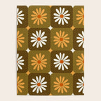 Checkered Daisies - Retro & Olive Poster Gallery Image 4