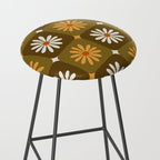 Checkered Daisies - Retro & Olive Stool Gallery Image 2