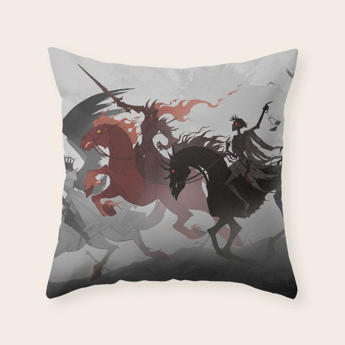 Four Horsemen of the Apocalypse Throw Pillow Gallery Image 1