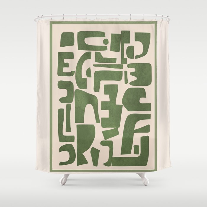 Organic Contemporary Modern Shapes 03 Shower Curtain Gallery Image 1