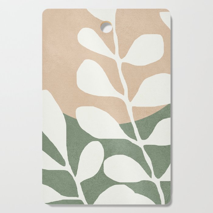 Minimal Abstract Leaves 02 Cutting Board Gallery Image 1