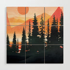 Pine Forest Sunset 2 Wood Wall Art Gallery Image 1