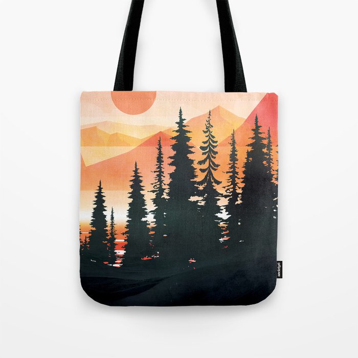 Pine Forest Sunset 2 Tote Bag Gallery Image 1