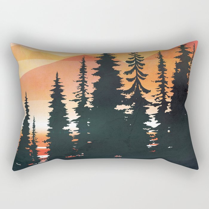 Pine Forest Sunset 2 Rectangular Pillow Gallery Image 1