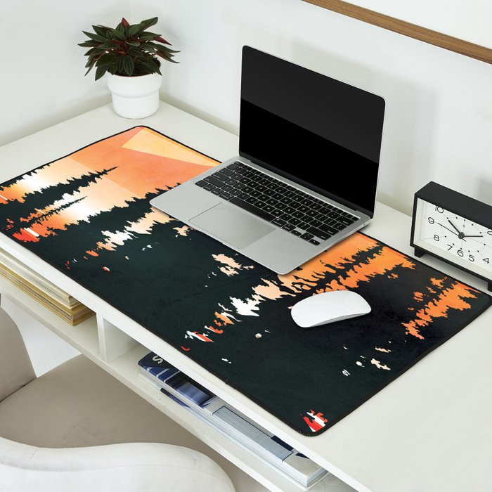 Pine Forest Sunset 2 Desk Mat Gallery Image 2