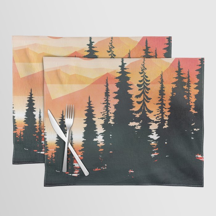 Pine Forest Sunset 2 Placemat Gallery Image 1