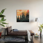 Pine Forest Sunset 2 Wood Wall Art Gallery Image 2