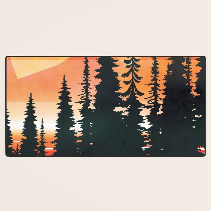 Pine Forest Sunset 2 Desk Mat Gallery Image 3