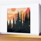 Pine Forest Sunset 2 Wall Mural Gallery Image 2
