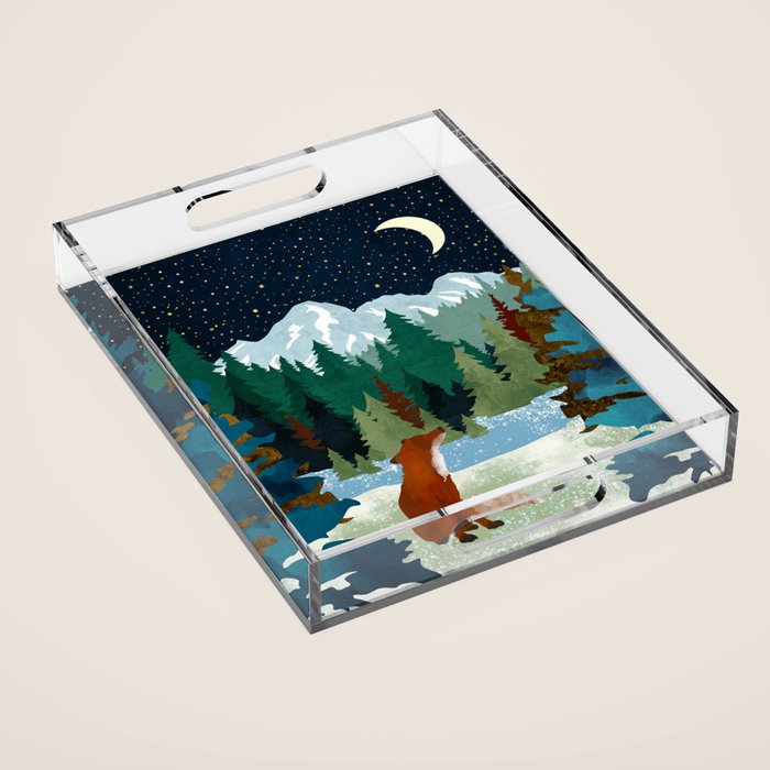 Winter Fox Vista Acrylic Tray Gallery Image 1