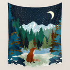 Winter Fox Vista Wall Tapestry Gallery Image 4