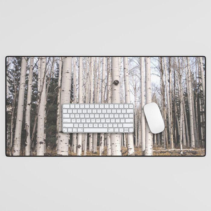 Tall Birch Forest Desk Mat Gallery Image 1