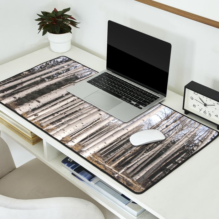 Tall Birch Forest Desk Mat Gallery Image 2