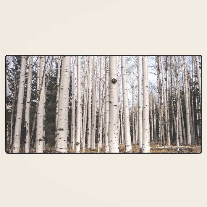 Tall Birch Forest Desk Mat Gallery Image 3