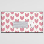 Spring Tulips VII Pink Mid Century Flowers Desk Mat Gallery Image 1