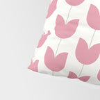 Spring Tulips VII Pink Mid Century Flowers Pillow Sham Gallery Image 4