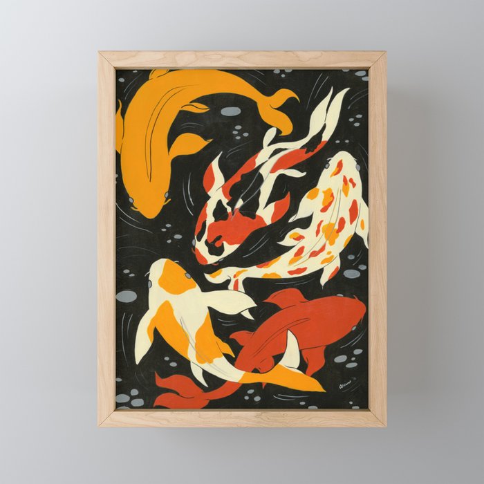 Koi in Black Water Mini Art Print Gallery Image 1