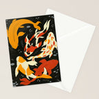 Koi in Black Water Stationery Card Gallery Image 2