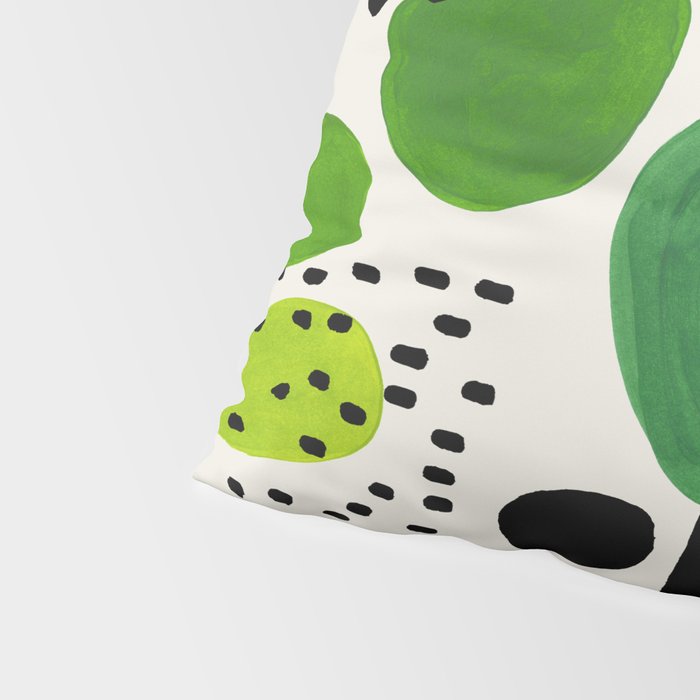 Fun Abstract Minimalist Mid Century Modern Colorful Shapes Lime Green Blue Watercolor Bubbles Pillow Sham Gallery Image 4