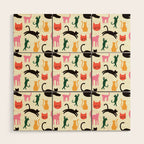 Colorful Cats Pattern Wood Wall Art Gallery Image 1