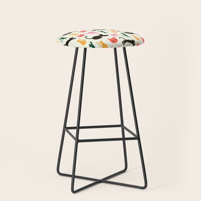 Colorful Cats Pattern Stool Gallery Image 1