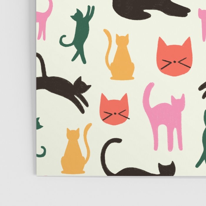 Colorful Cats Pattern Poster Gallery Image 3