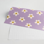 Retro Happy Daisy Flower in Purple Wrapping Paper Gallery Image 2